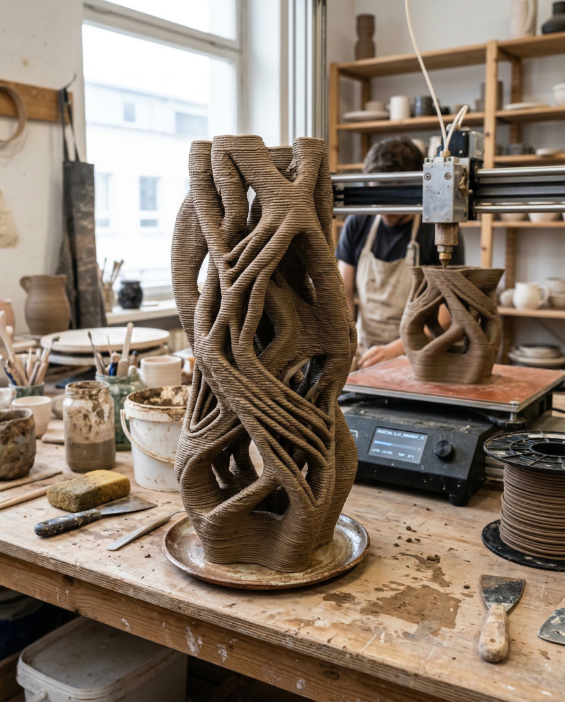 3D-gedrucktes Ornament oder frei geformtes Bauteil